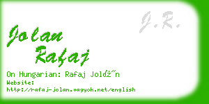 jolan rafaj business card